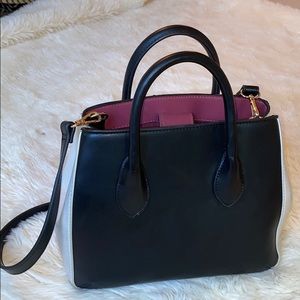 Zara Black and White Leather Purse